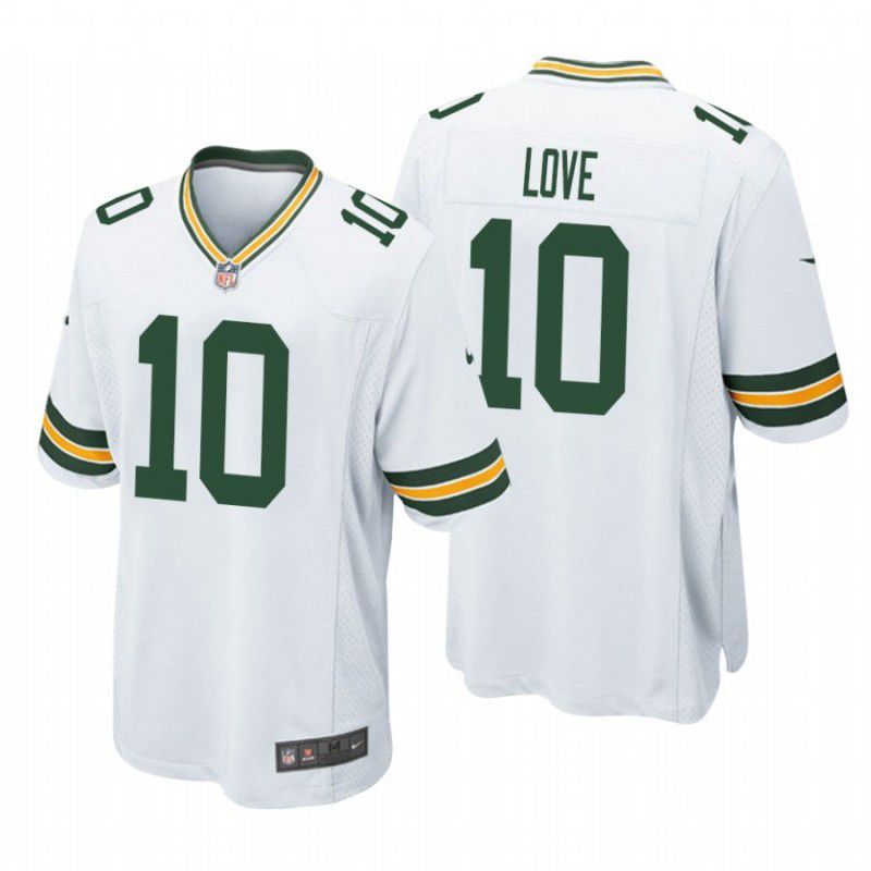 Men Green Bay Packers #10 Jordan Love Nike White Player Game NFL Jersey